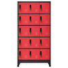 Locker Cabinet Anthracite and Red 90x40x180 cm Steel