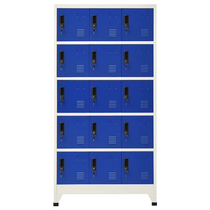 Locker Cabinet Grey and Blue 90x40x180 cm Steel