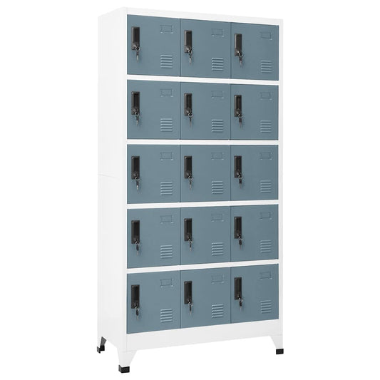 Locker Cabinet | Light grey and dark grey | Steel | Large