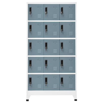 Locker Cabinet Light Grey and Dark Grey 90x40x180 cm Steel