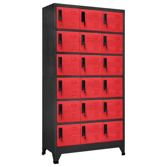 Locker Cabinet | Anthracite and Red | Steel | Large | Locker Cabinet