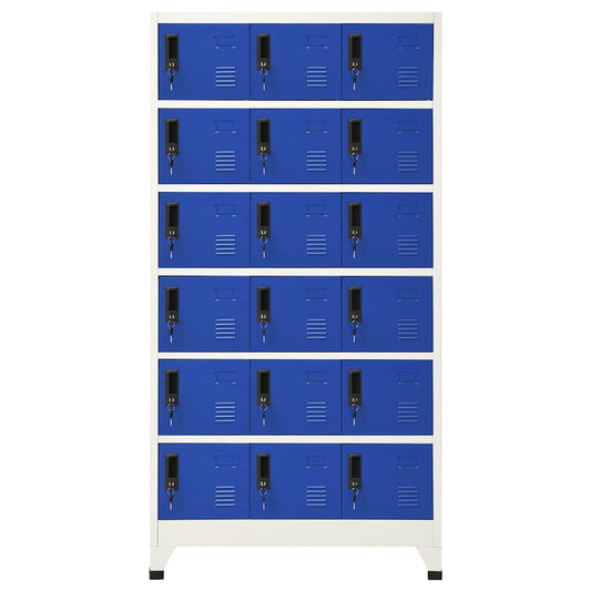 Locker Cabinet | Grey and Blue | Steel | Large |  Locks | Locker Cabinet