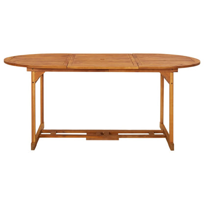 Dining Set | Brown | Solid Acacia wood | 180x90x75 cm |  Foldable