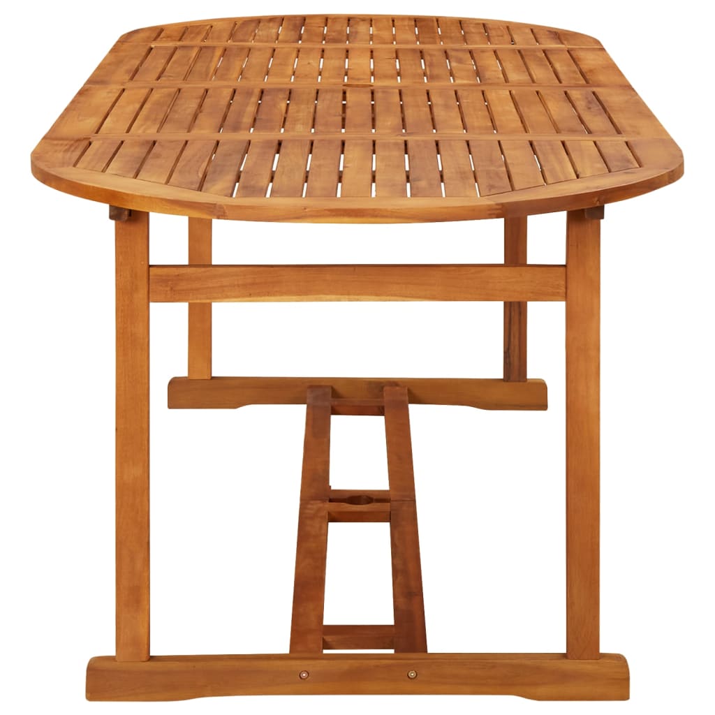 Dining Set | Brown | Solid Acacia Wood | Large | Foldable | Dining Set