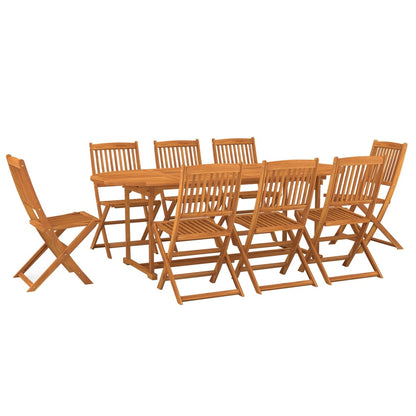 Dining Set | Brown | Solid Acacia Wood | Large | Foldable | Dining Set