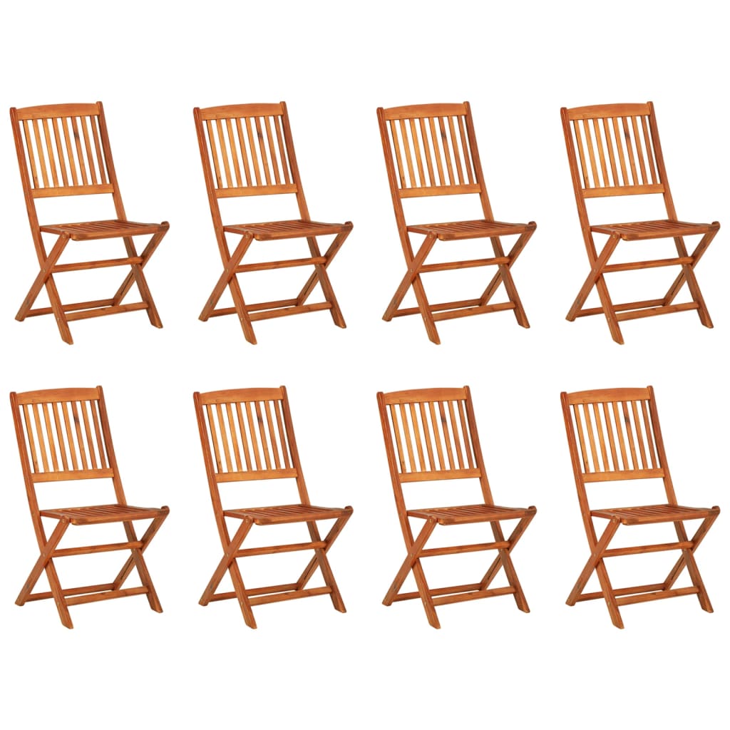 Dining Set | Brown | Solid Acacia Wood | Large | Foldable | Dining Set