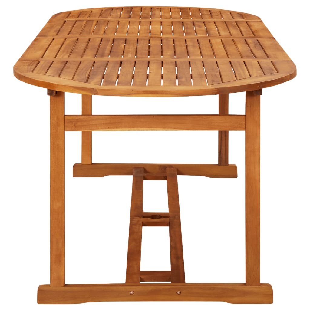 Dining Set | Brown | Solid Acacia Wood | Large | Foldable | Dining Set