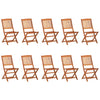 11 Piece Garden Dining Set 220x90x75 cm Solid Wood Acacia