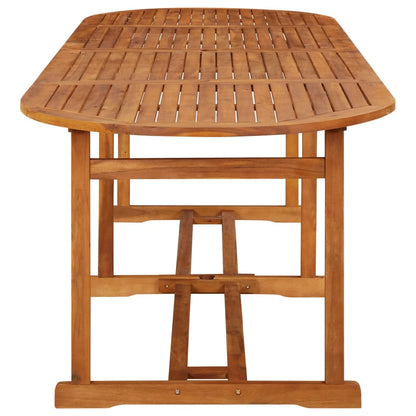 Dining Set | Brown | Solid Acacia Wood | Large | Collapsible
