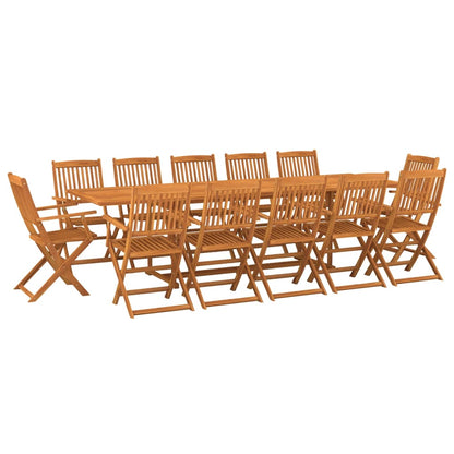 Dining Set | Brown | Solid acacia wood | Large | Foldable | Dining Set