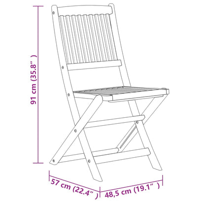 Dining Set | Brown | Solid acacia wood | Medium | Foldable | Dining Set