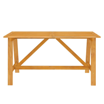 Garden Dining Set | Brown | Solid Acacia Wood, Poly Rattan | Medium