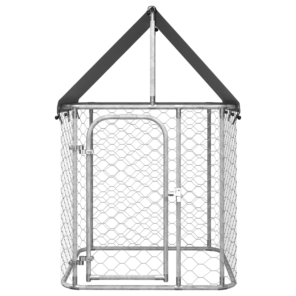 Dog Kennel Silver Galvanized Steel Large Durable Dog Kennel
