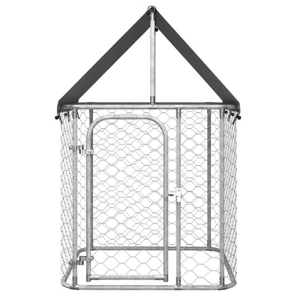 Dog Kennel Silver Galvanized Steel Large Durable Dog Kennel