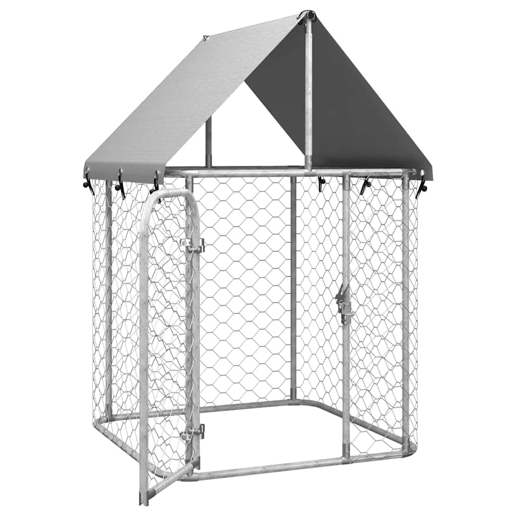 Dog Kennel Silver Galvanized Steel Large Durable Dog Kennel
