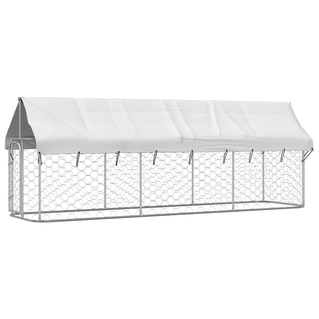 Dog Kennel Silver Galvanized steel, 100% polyethylene Large