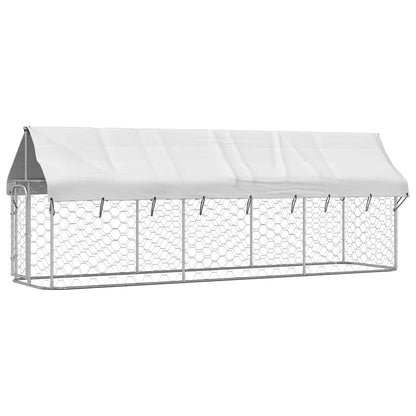 Dog Kennel Silver Galvanized steel, 100% polyethylene Large