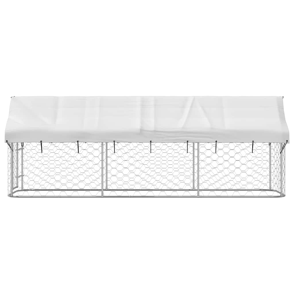 Dog Kennel Silver Galvanized steel, 100% polyethylene Large