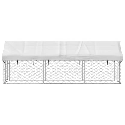 Dog Kennel Silver Galvanized steel, 100% polyethylene Large