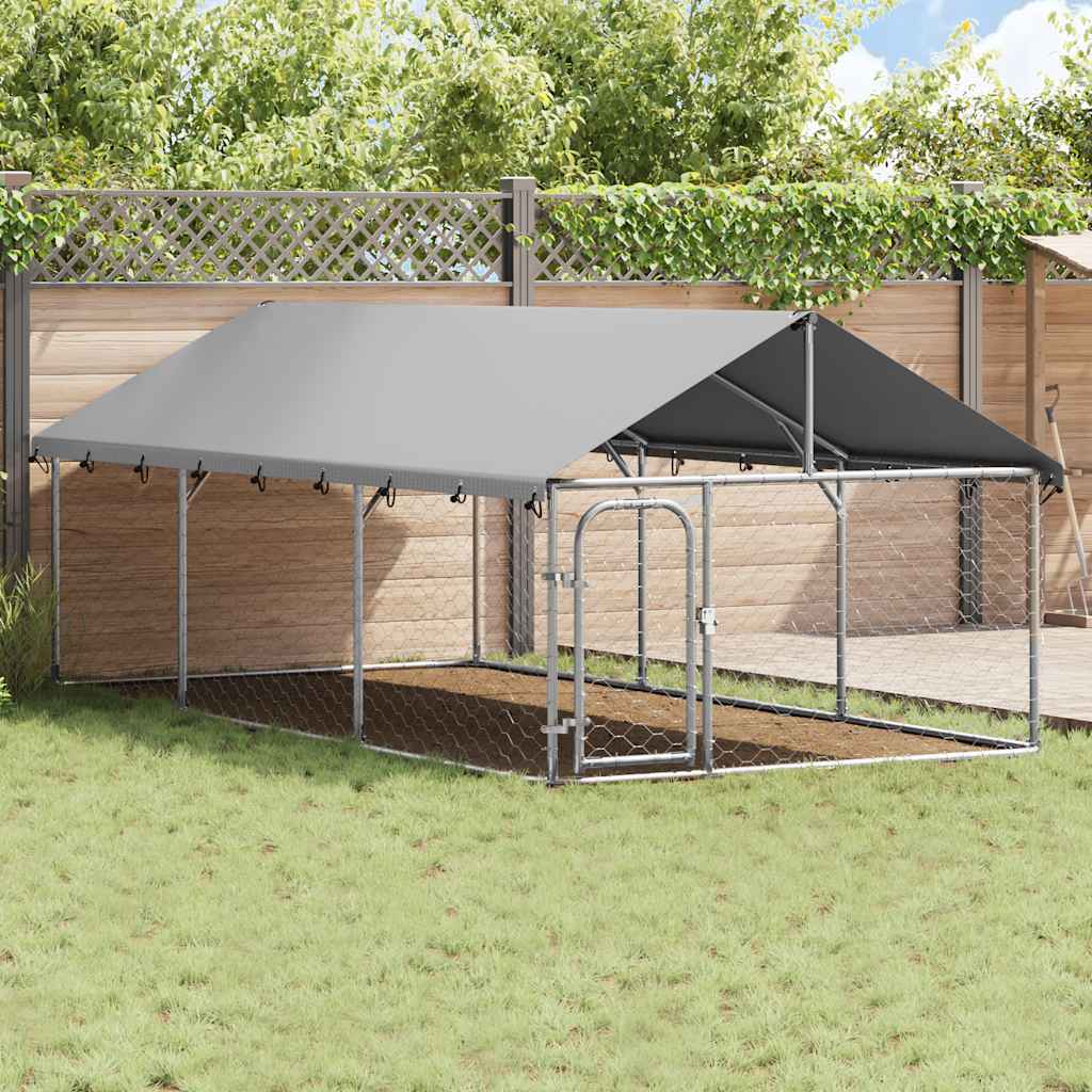 Outdoor Dog Kennel with Roof 400x200x150 cm