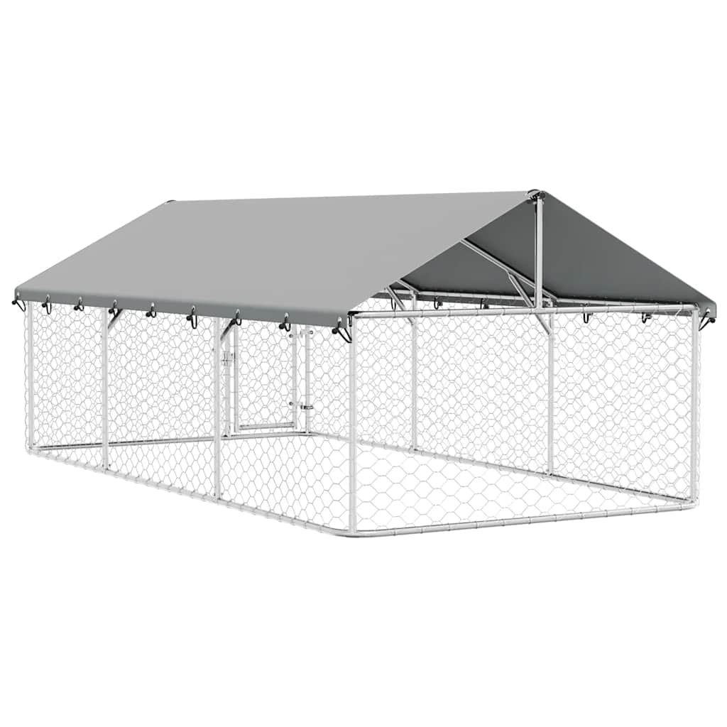 Outdoor Dog Kennel with Roof 400x200x150 cm