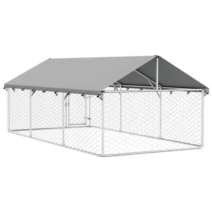 Outdoor Dog Kennel with Roof 400x200x150 cm