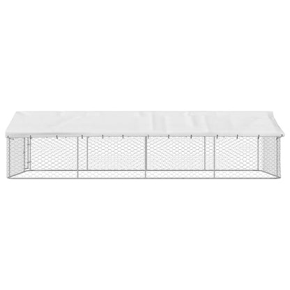 Dog Kennel Silver Galvanized Steel Large Dog Kennel Rectangular