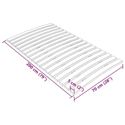 340070 vidaXL Bed Slats Replacement with 17 Slats 70x200 cm