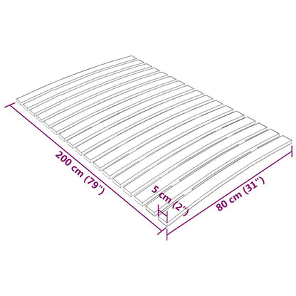 340071 vidaXL Bed Slats Replacement with 17 Slats 80x200 cm