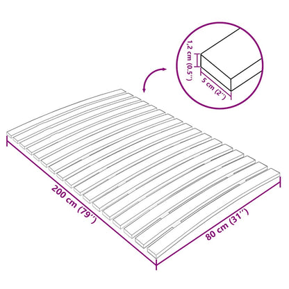 340071 vidaXL Bed Slats Replacement with 17 Slats 80x200 cm