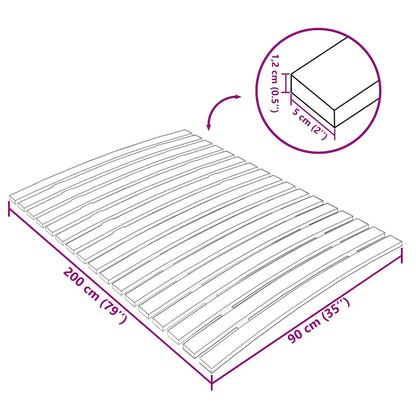 340072 vidaXL Bed Slats Replacement with 17 Slats 90x200 cm