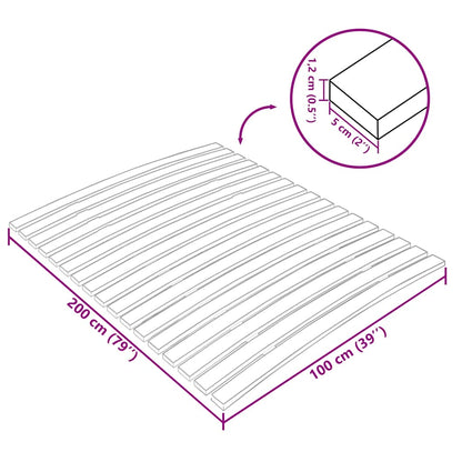 Bed Slats Replacement with 17 Slats 100x200 cm