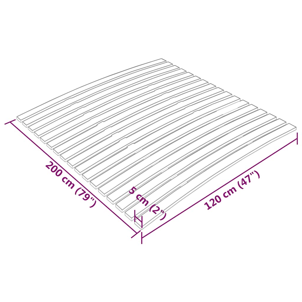 340074 vidaXL Bed Slats Replacement with 17 Slats 120x200 cm