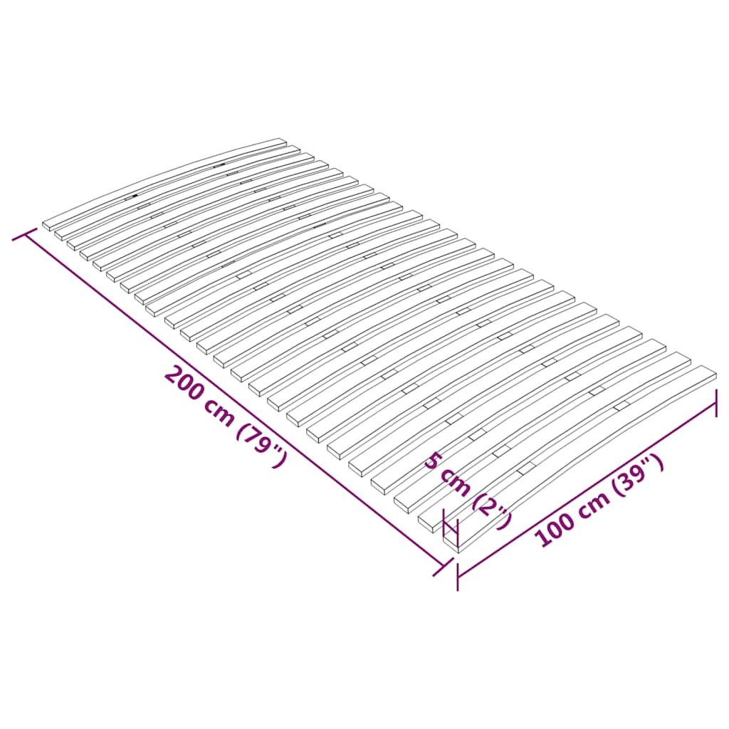 340078 vidaXL Bed Slats Replacement with 24 Slats 100x200 cm