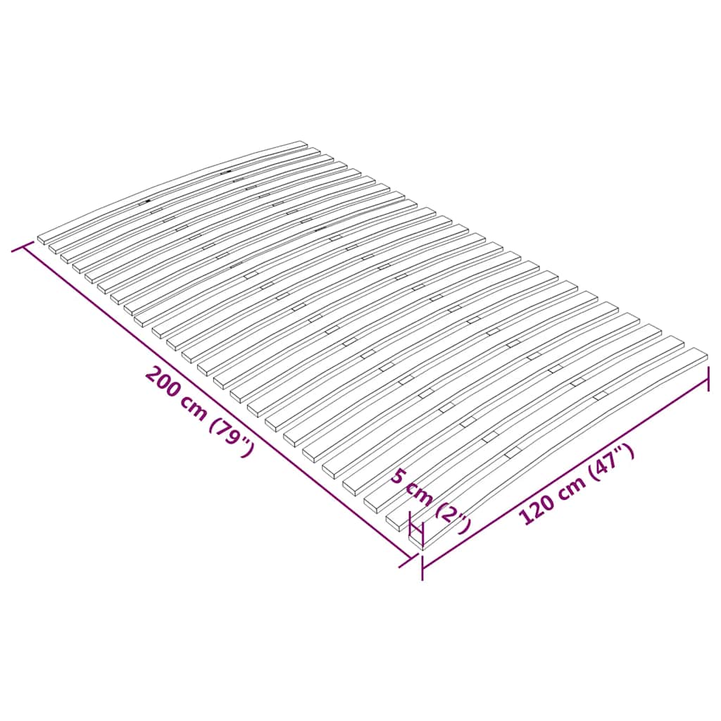 340079 vidaXL Bed Slats Replacement with 24 Slats 120x200 cm