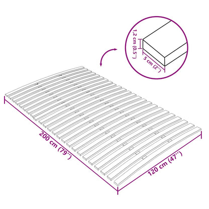 340079 vidaXL Bed Slats Replacement with 24 Slats 120x200 cm