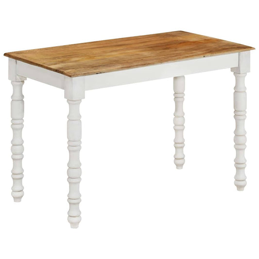 Dining Table | Brown, White | Solid Mango Wood | Medium | Simple