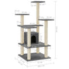 Cat Tree with Sisal Scratching Posts Dark Grey 110 cm