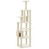 Cat Tree with Sisal Scratching Posts Cream 183 cm
