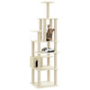 Cat Tree with Sisal Scratching Posts Cream 183 cm