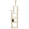 Cat Tree with Sisal Scratching Posts Cream 183 cm