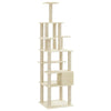 Cat Tree with Sisal Scratching Posts Cream 183 cm