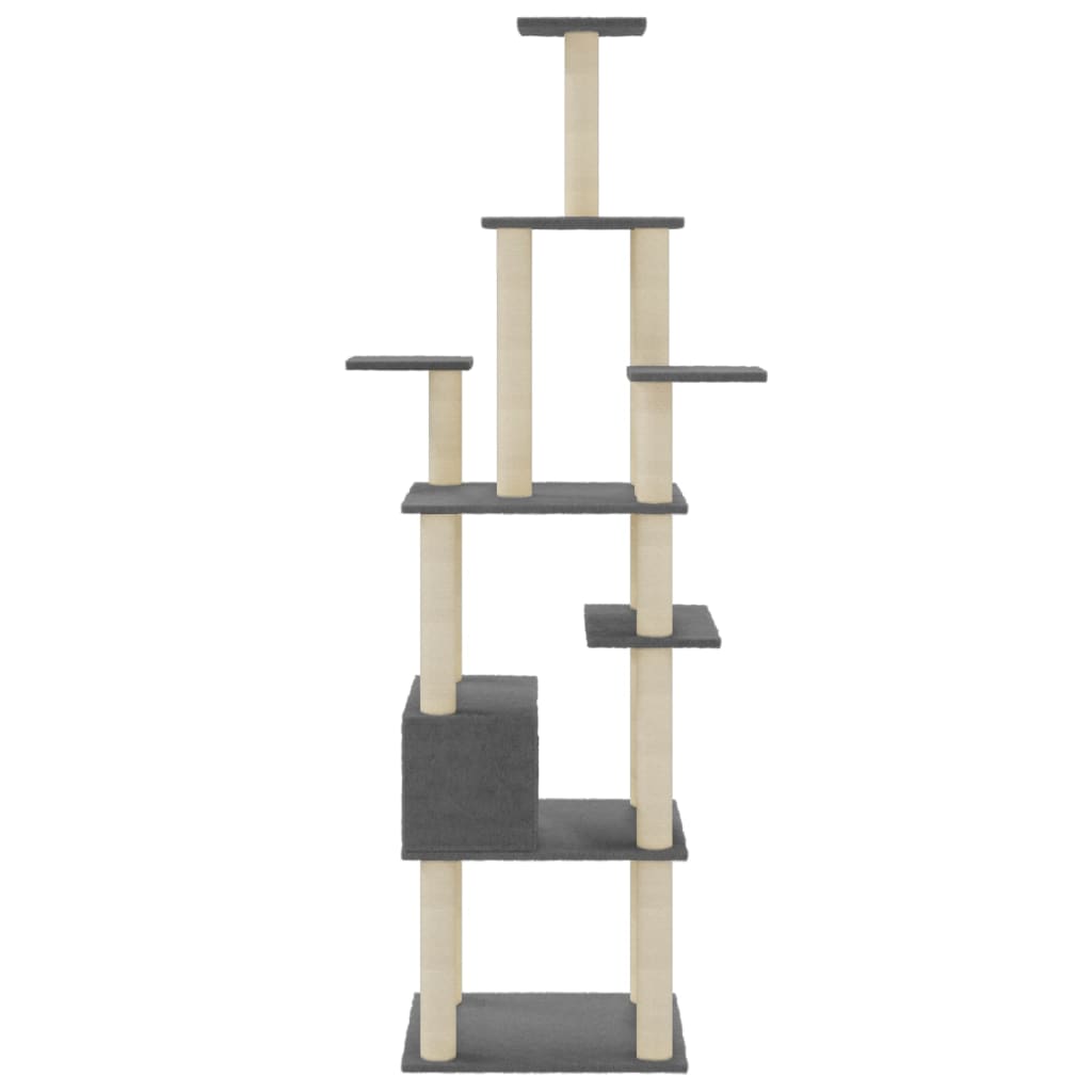 Cat Tree with Sisal Scratching Posts Dark Grey 183 cm