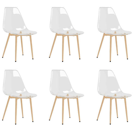 Dining Chair | Set of 6 | Transparent | PET, metal | Standard | Ergonomic