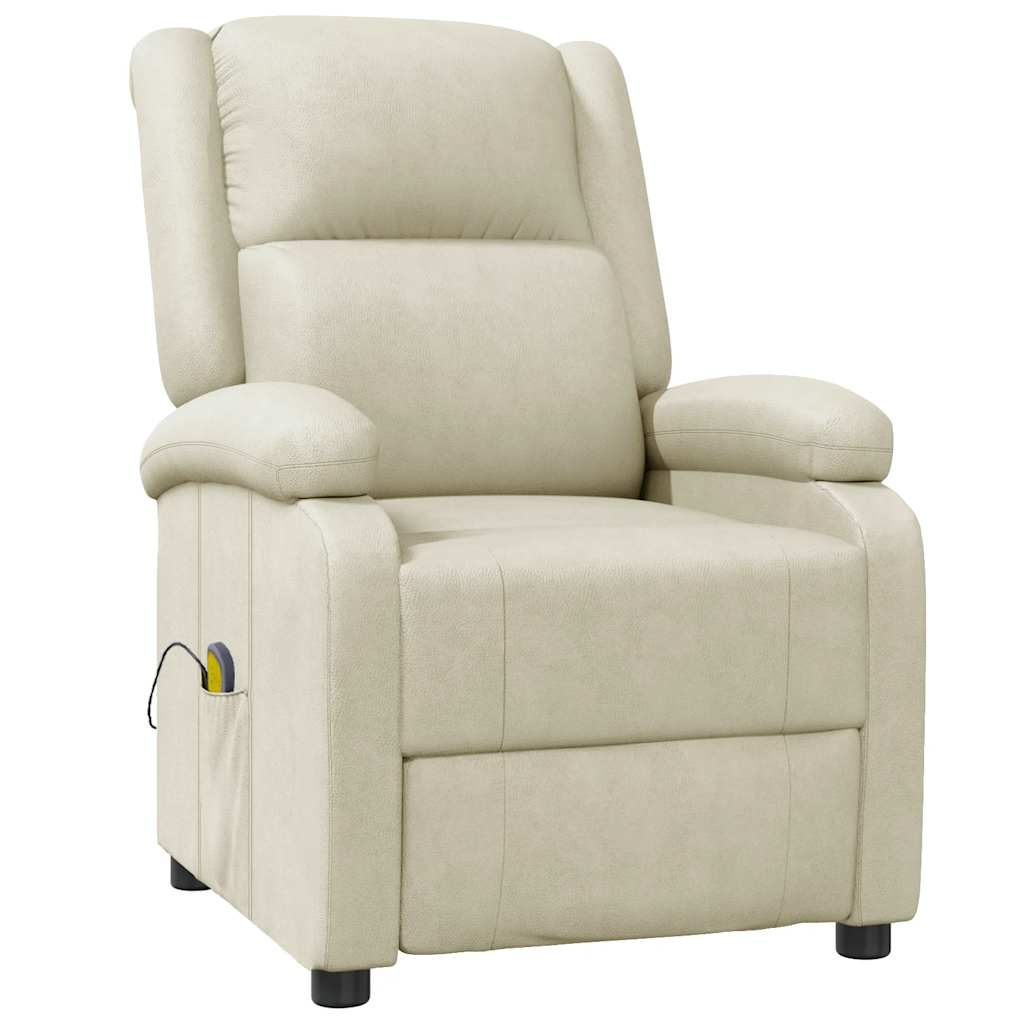 Massage Chair Cream White Faux Leather