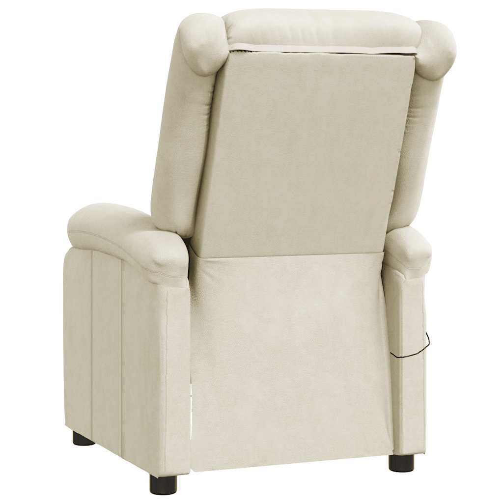 Massage Chair Cream White Faux Leather