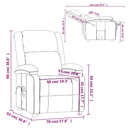 Massage Chair Grey Faux Leather