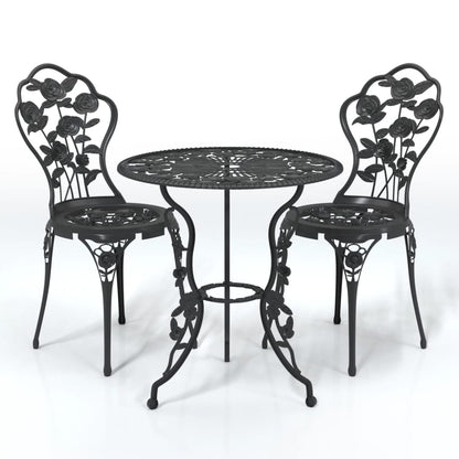 3 Piece Bistro Set Cast Aluminium Black