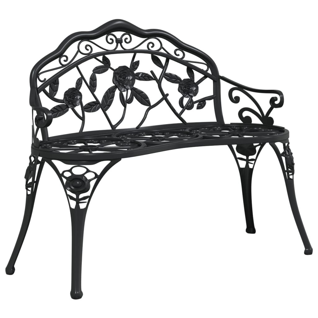 Patio Bench 39.4" Cast Aluminum Black