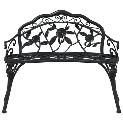 Patio Bench 39.4" Cast Aluminum Black